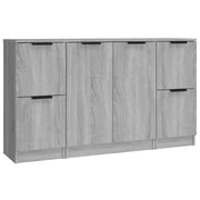 Credenze 3 pz | Madia | Buffet da pranzo | Armadio da pranzo Grigio Sonoma in Legno Multistrato