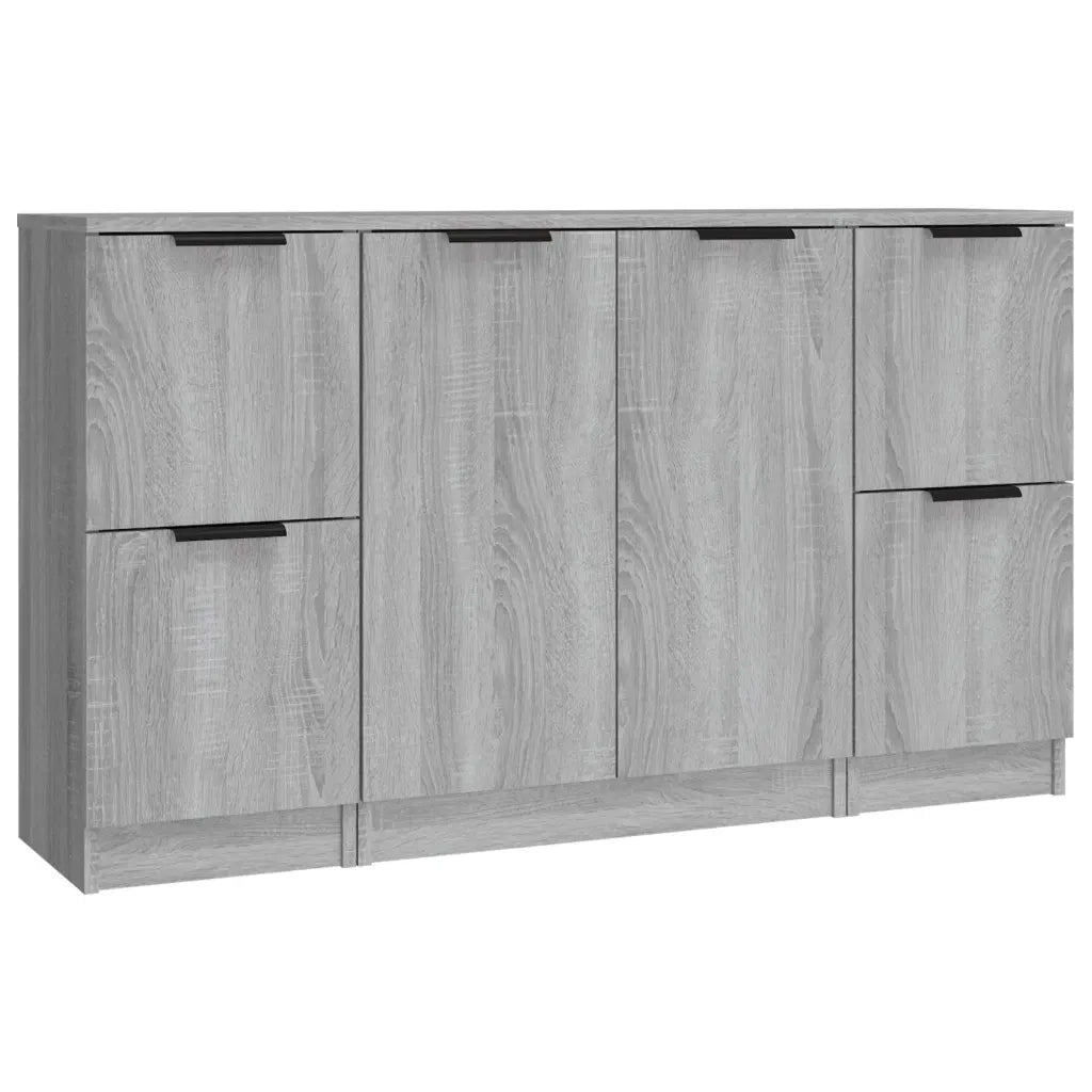Credenze 3 pz | Madia | Buffet da pranzo | Armadio da pranzo Grigio Sonoma in Legno Multistrato