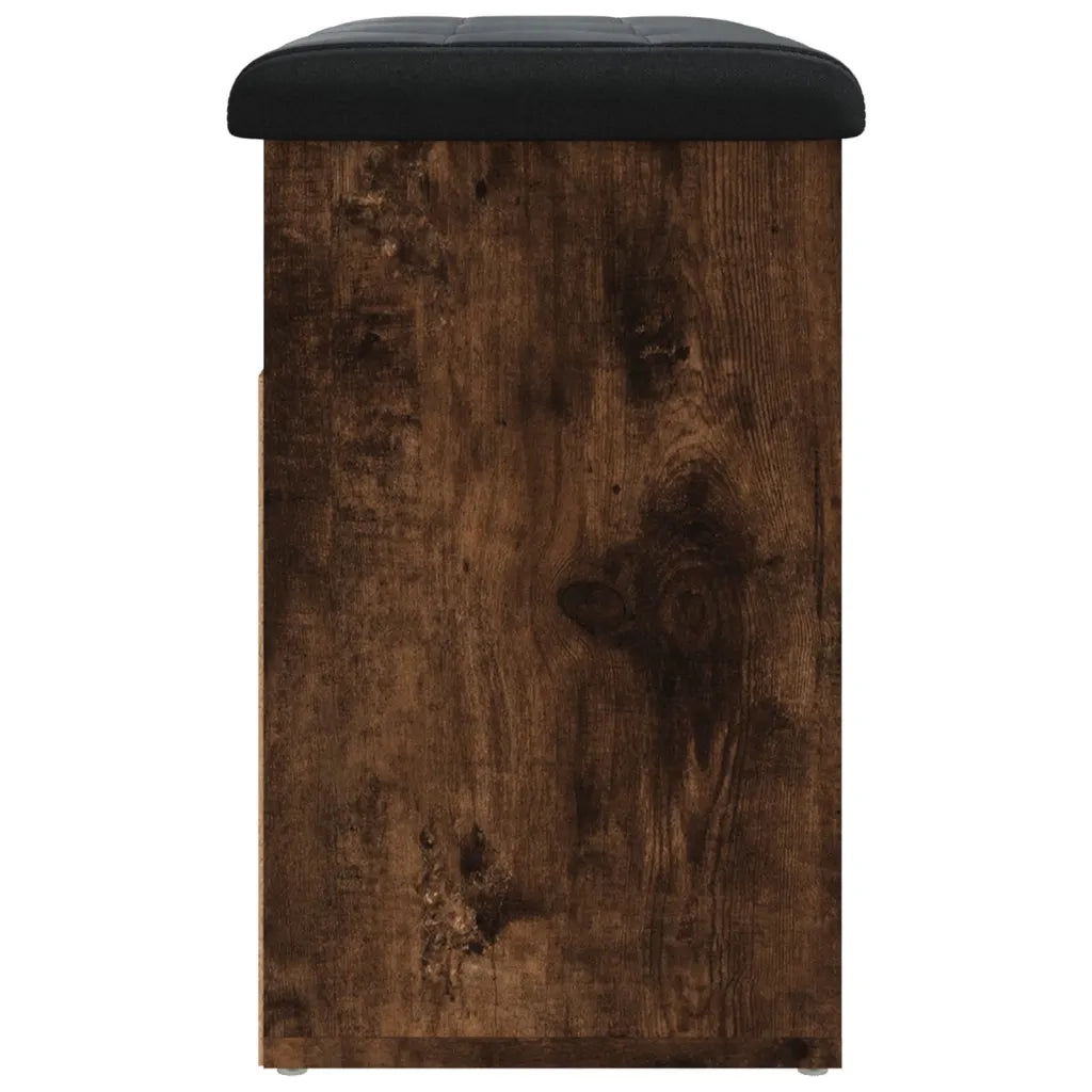 Panca Porta Scarpe-Sgabello-Panca Scarpiera Rovere Fumo 62x32x50 cm Legno Multistrato
