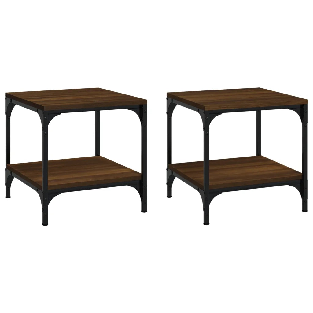 Tavolini 2pz Nerorovere marrone 40x40x40cm in Legno Multistrato 819386