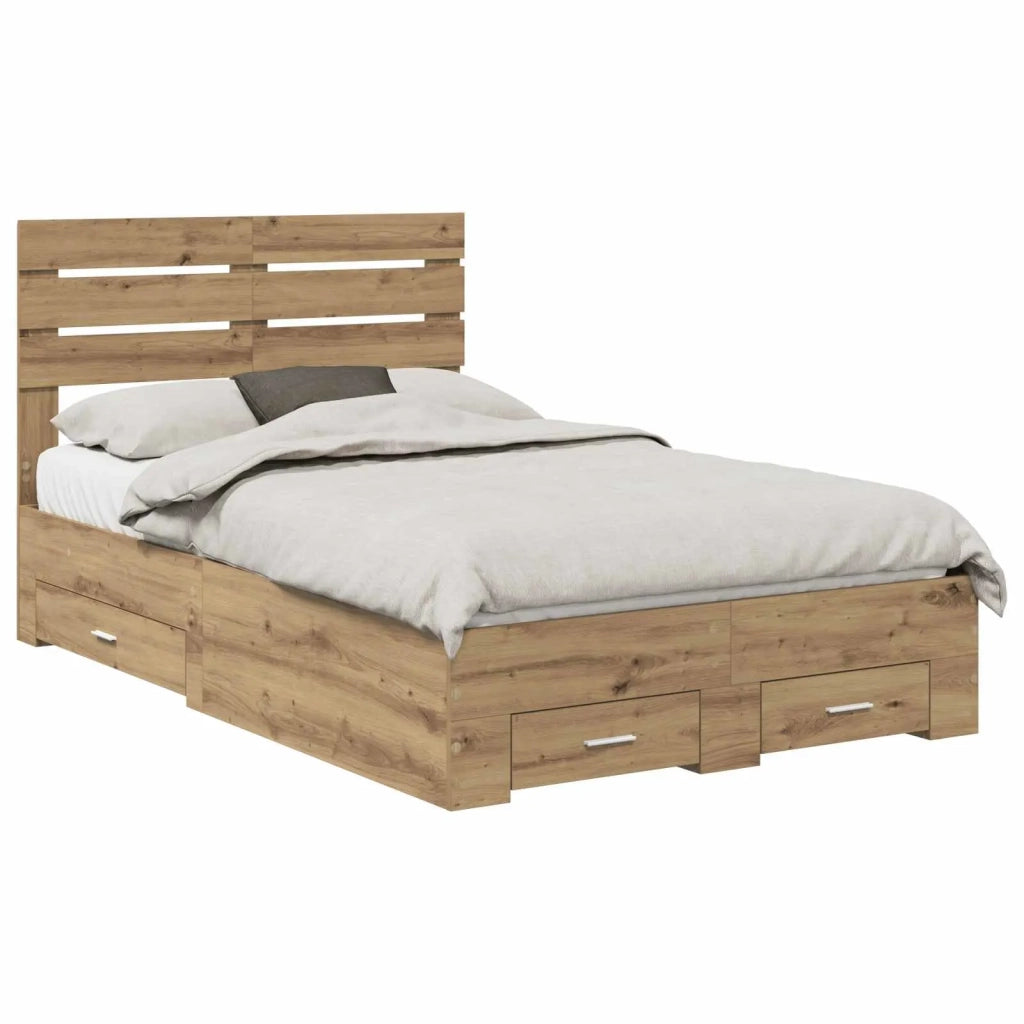 Struttura del letto con cassetto con testiera Legno multistrato 3411674