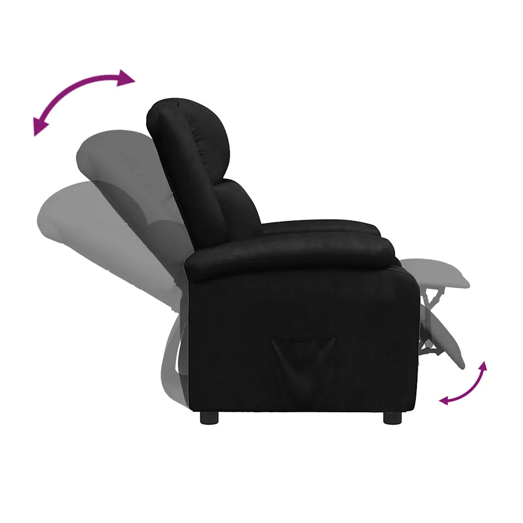 Divano Sedia-Poltrona Reclinabile Nera in Similpelle 462877