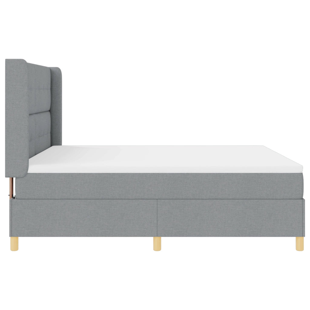 Letto a Molle Insacchettate con Materasso e Luce LED Grigio Chiaro 180x200 cm Tessuto