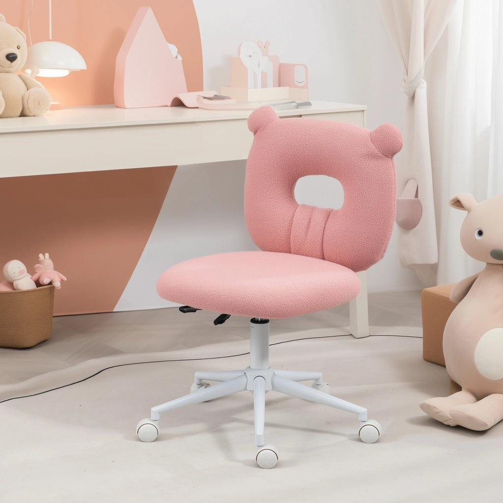 Sedia per bambini con schienale a forma di orso e seduta regolabile in altezza ¨C zephmum ¨C rosa