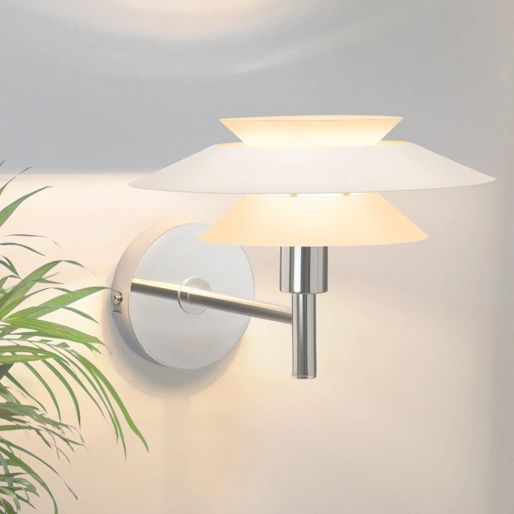 ZMH Applique da parete per camera da letto in metallo bianco Design moderno per corridoio 25W senza lampadina