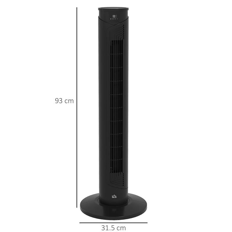 VENTILATORE A TORRE 45W A 4 MODALITÀ E 3 VELOCITÀ CON TIMER DA 12H, IN ABS, Ø31.5X93 CM, NERO