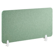 Pannello Divisorio da Scrivania Verde in PET con Rivestimento in Tessuto 120 x 50 cm Schermo Acustico per Ufficio e Home Office