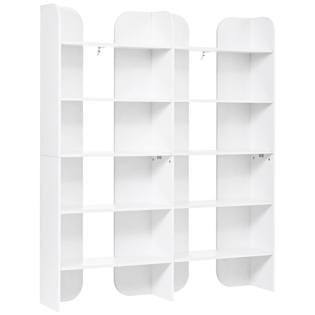 Libreria con 5 ripiani e vani centrali - per soggiorno - in truciolare - 135×25×160 cm - bianco