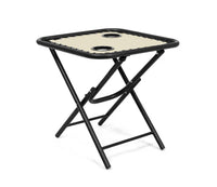 Set Di 2 Sedie A Sdraio Con Tavolino  Zero Gravity Pieghevoli Schienale Regolabile Da Esterno Con Portabicchieri Poggiatesta Poltrona Sedia Relax Terrazzo Giardino - Set Beige