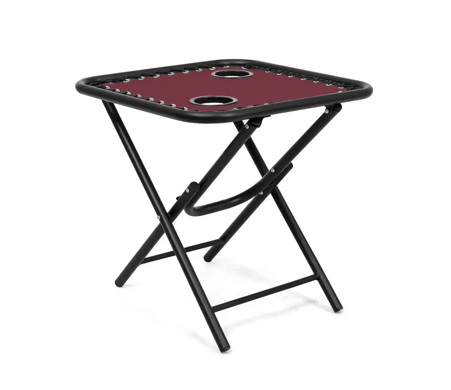 Set Di 2 Sedie A Sdraio Con Tavolino  Zero Gravity Pieghevoli Schienale Regolabile Da Esterno Con Portabicchieri Poggiatesta Poltrona Sedia Relax Terrazzo Giardino - Set Bordeaux