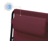 Set Di 2 Sedie A Sdraio Con Tavolino  Zero Gravity Pieghevoli Schienale Regolabile Da Esterno Con Portabicchieri Poggiatesta Poltrona Sedia Relax Terrazzo Giardino - Set Bordeaux