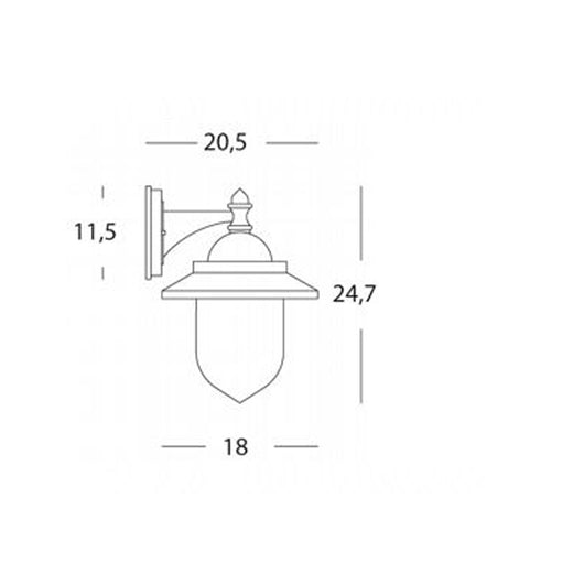 Applique Da Esterno Contemp. Rondo' Alluminio E Termoplastica Bianco 1 Luce E27