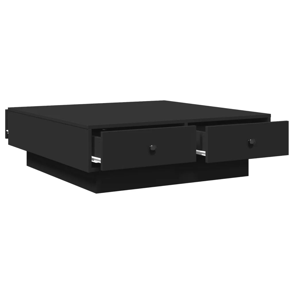 Tavolino da Salotto Nero 90x90x28 cm in Truciolato