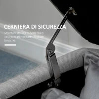Panca Contenitore in Tessuto Effetto Velluto, per Camera, Soggiorno e Ingresso, 101x38.5x44.5 cm, Grigio