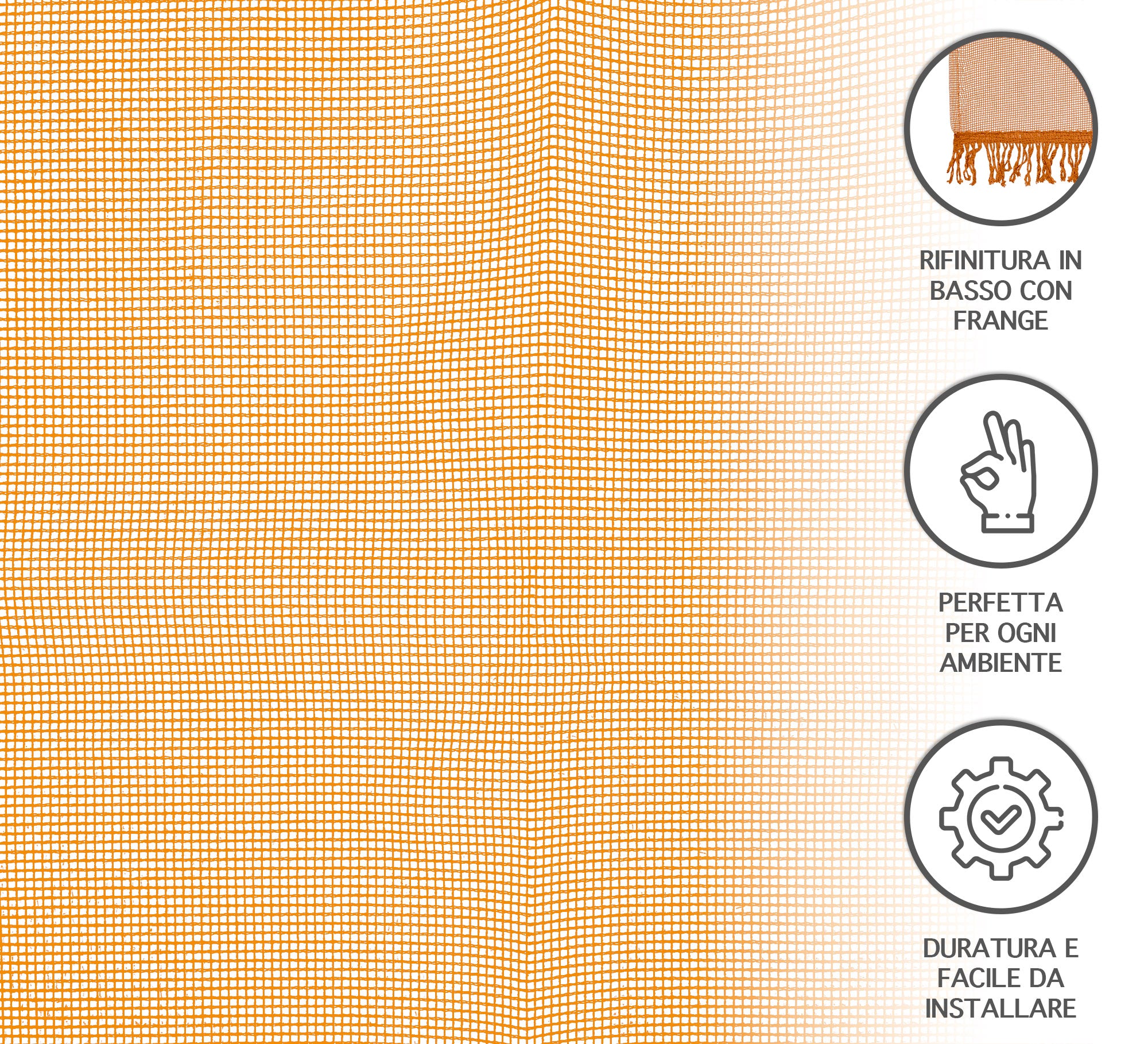 Tenda Zanzariera 150x250 Cm Tinta Unita Con Anelli Inclusi Finestre Porte Zanzariere Insetti Moschiera Anti Mosche Zanzare Insetti Rete Fitta Terrazzi Balcone Giardino Arancio