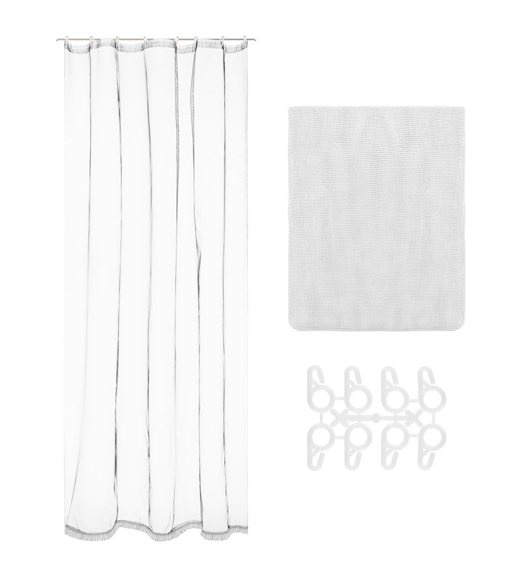 Tenda Zanzariera 150x250 Cm Tinta Unita Con Anelli Inclusi Finestre Porte Zanzariere  - Bianco