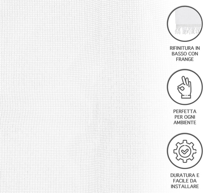 Tenda Zanzariera 150x250 Cm Tinta Unita Con Anelli Inclusi Finestre Porte Zanzariere Insetti Moschiera Anti Mosche Zanzare Insetti Rete Fitta Terrazzi Balcone Giardino Bianco