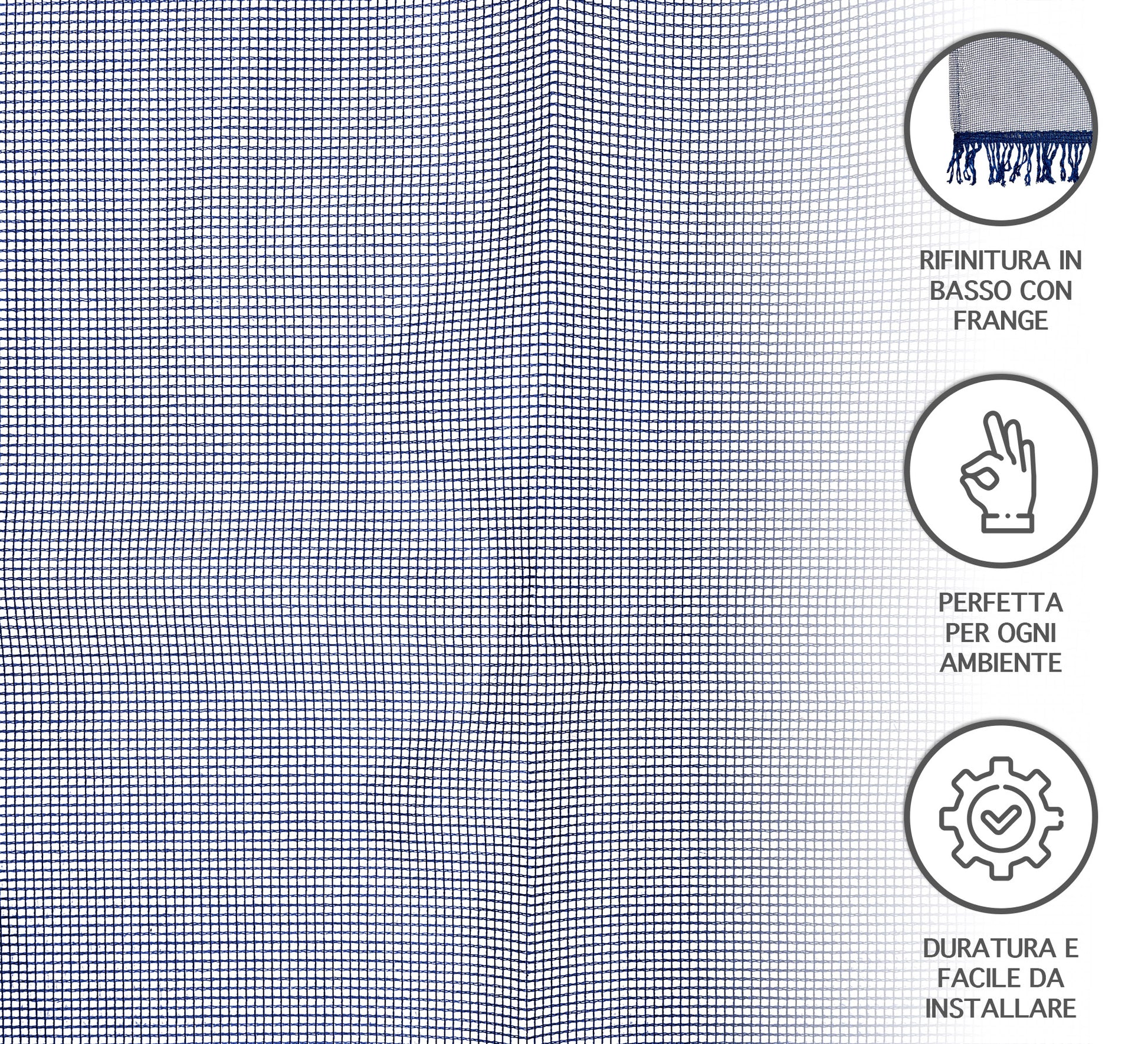 Tenda Zanzariera 150x250 Cm Tinta Unita Con Anelli Inclusi Finestre Porte Zanzariere Insetti Moschiera Anti Mosche Zanzare Insetti Rete Fitta Terrazzi Balcone Giardino Blu