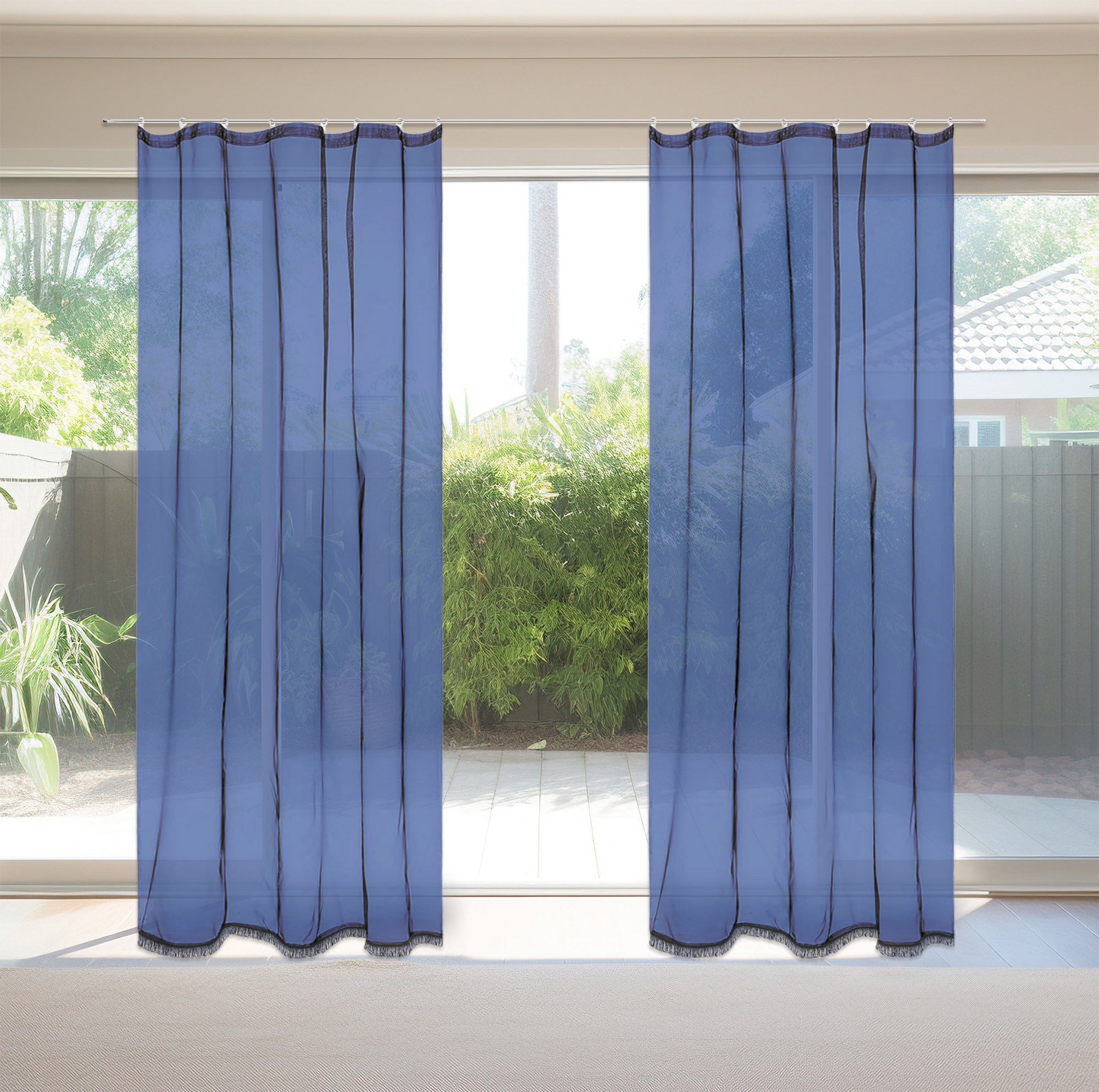 Tenda Zanzariera 150x250 Cm Tinta Unita Con Anelli Inclusi Finestre Porte Zanzariere Insetti Moschiera Anti Mosche Zanzare Insetti Rete Fitta Terrazzi Balcone Giardino Blu