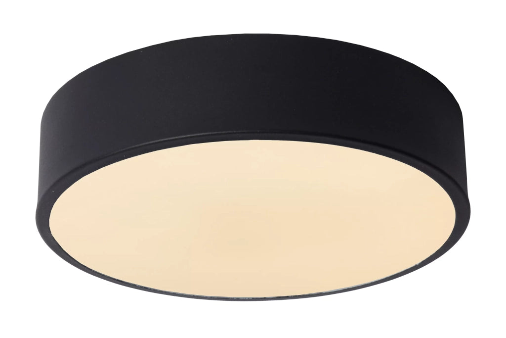 Plafoniera LED 20 cm 12W nera rotonda dimmerabile UNAR Lucide
