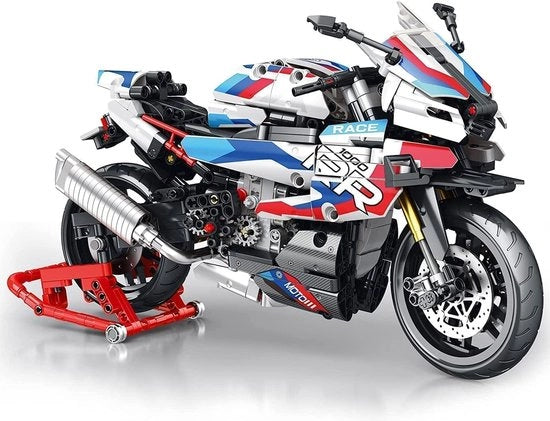 Kit di costruzione motocicletta BMW M 1000RR 988 kit di costruzione motocicletta modello di costruzione - kit di costruzione supermotocicletta - set di costruzione giocattolo regalo adulti bambini - (82005)