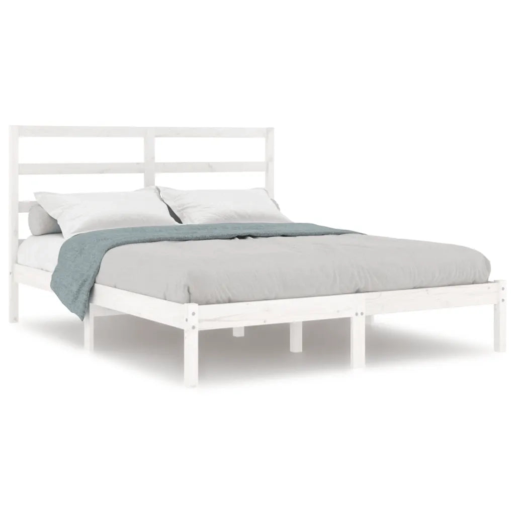Giroletto senza Materasso-Struttura Letto Bianco 120x200 cm Legno Massello Pino 680697
