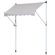 TENDA DA SOLE A BRACCI TELESCOPICA 400 X 120 CM COLORE KAKI E BIANCO