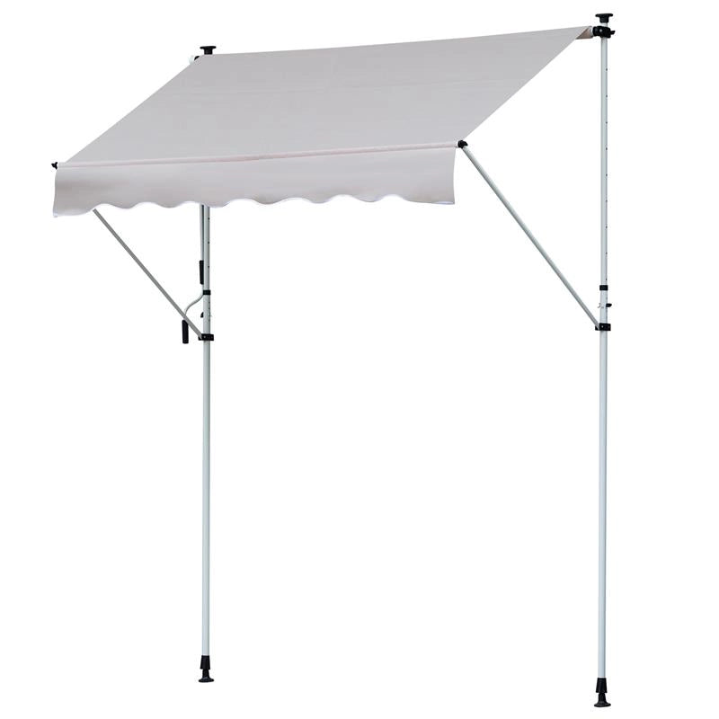 TENDA DA SOLE A BRACCI TELESCOPICA 400 X 120 CM COLORE KAKI E BIANCO