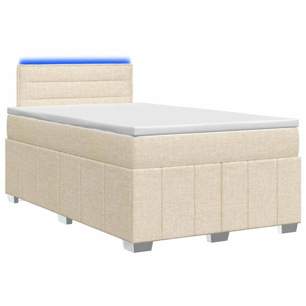 Letto box spring con materasso Crema 120 x 200 cm Tessuto 3452647