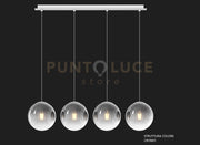 SOSP. CROMO 4 LUCI RETTANGOLARE VETRI PICCOLI FUME' 1194CR-S4 RP-FU
