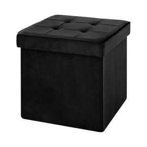 Pouf Contenitore In Velluto Quadrato Moderno Panca Cassapanca Soggiorno Panchina Per Ingresso Scarpiera Sgabello Panca Moderna  Nero