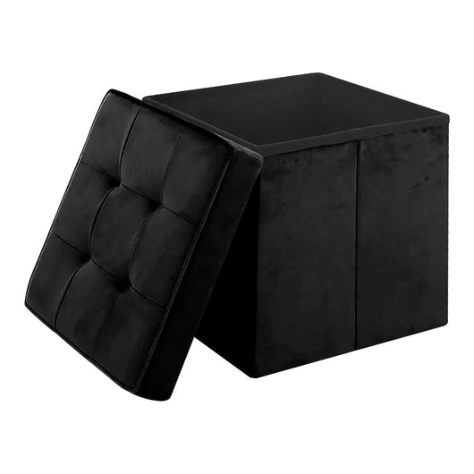 Pouf Contenitore In Velluto Quadrato Moderno Panca Cassapanca Soggiorno Panchina Per Ingresso Scarpiera Sgabello Panca Moderna  Nero