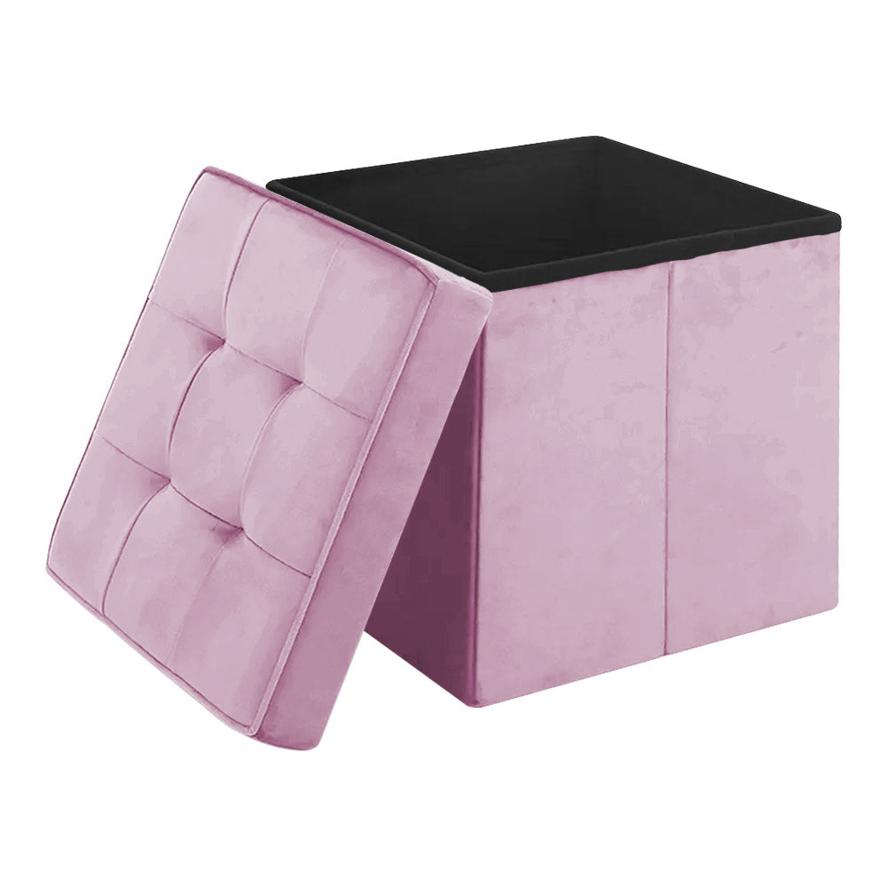 Pouf Contenitore In Velluto Quadrato Moderno Panca Cassapanca Soggiorno Panchina Per Ingresso Scarpiera Sgabello Panca Moderna  RosaAntico