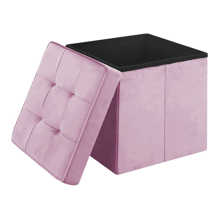 Pouf Contenitore In Velluto Quadrato Moderno Panca Cassapanca Soggiorno Panchina Per Ingresso Scarpiera Sgabello Panca Moderna  RosaAntico