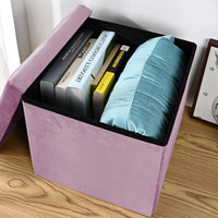 Pouf Contenitore In Velluto Quadrato Moderno Panca Cassapanca Soggiorno Panchina Per Ingresso Scarpiera Sgabello Panca Moderna  RosaAntico
