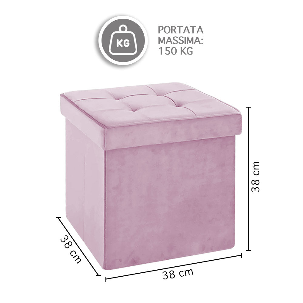 Pouf Contenitore In Velluto Quadrato Moderno Panca Cassapanca Soggiorno Panchina Per Ingresso Scarpiera Sgabello Panca Moderna  RosaAntico