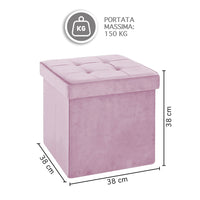 Pouf Contenitore In Velluto Quadrato Moderno Panca Cassapanca Soggiorno Panchina Per Ingresso Scarpiera Sgabello Panca Moderna  RosaAntico