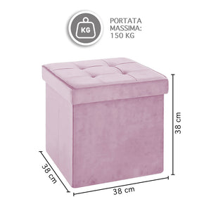 Pouf Contenitore In Velluto Quadrato Moderno Panca Cassapanca Soggiorno Panchina Per Ingresso Scarpiera Sgabello Panca Moderna  RosaAntico