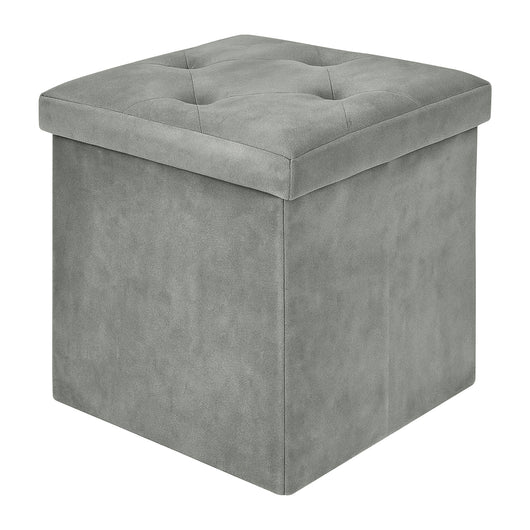Pouf Contenitore In Velluto Quadrato Moderno Panca Cassapanca Soggiorno Panchina Per Ingresso Scarpiera Sgabello Panca Moderna  Grigio scuro