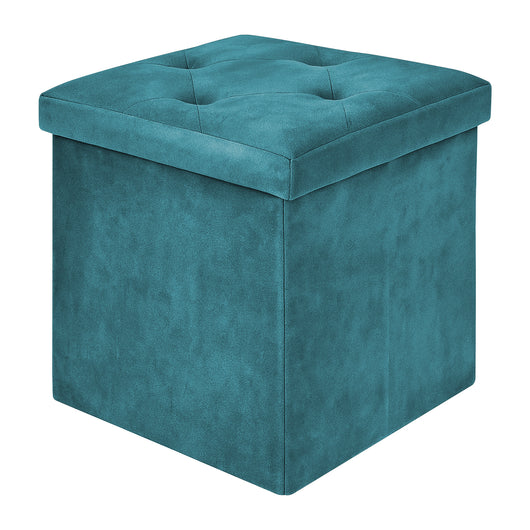 Pouf Contenitore In Velluto Quadrato Moderno Panca Cassapanca Soggiorno Panchina Per Ingresso Scarpiera Sgabello Panca Moderna  Petrolio