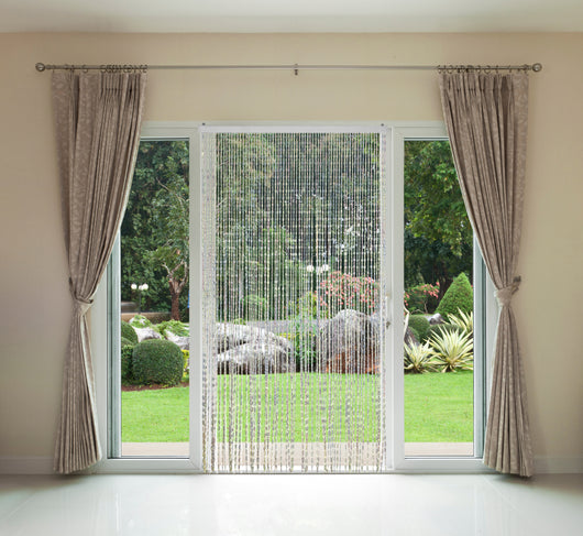 Tenda Antimosche Rainbow Per Porta Finestra A Pannello con Telaio in PVC, in più Colori, Moschiera con Corde a Perline per Esterno Interno Fili a Caduta - Rainbow - 100x220 cm