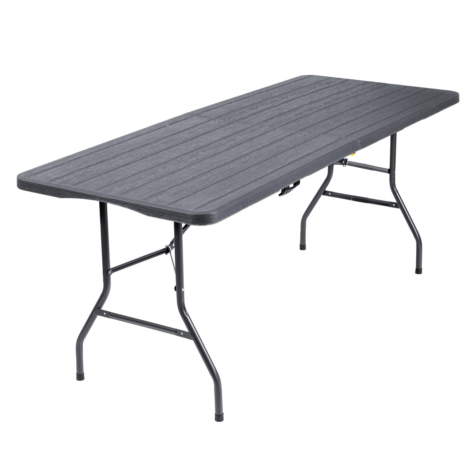 Tavolo Moderno Pieghevole Interno Esterno Richiudibile Struttura In Acciaio Per Feste Giardino Campeggio Vacanze Lunghezza 180 Cm Tavolino Pic Nic Esterno Salvaspazio Camping Terrazzo - Antracite