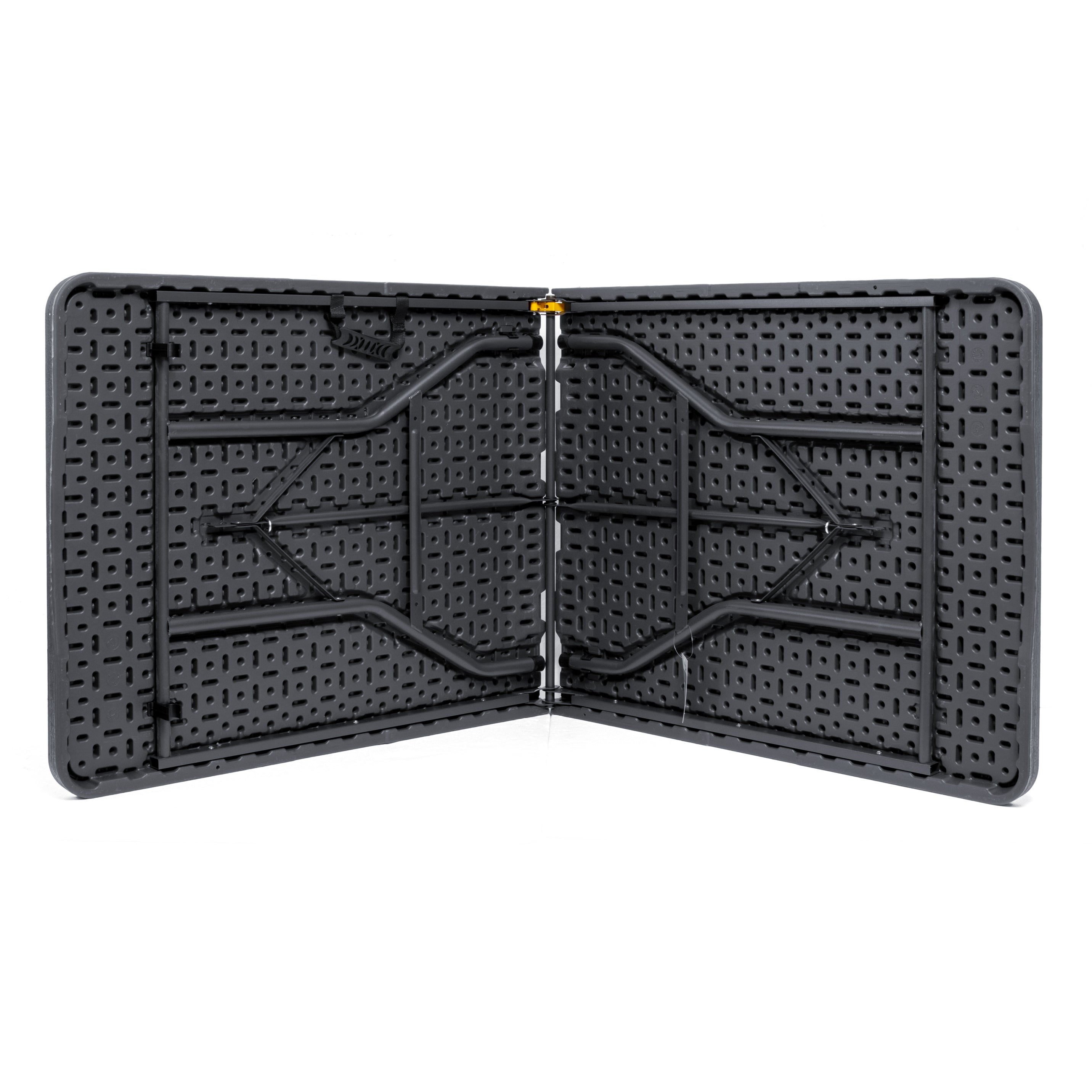 Tavolo Moderno Pieghevole Interno Esterno Richiudibile Struttura In Acciaio Per Feste Giardino Campeggio Vacanze Lunghezza 180 Cm Tavolino Pic Nic Esterno Salvaspazio Camping Terrazzo - Antracite