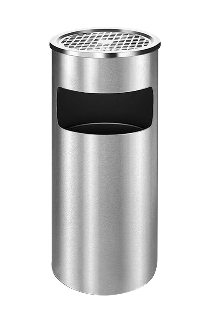 Posacenere 2 In 1 Da Terra In Acciaio Inox Per Esterno Con Gettacarte Rotondo O Rettangolare Con Secchio Cestino Professionale Gettacarte Spazzatura Casa Ufficio Bar Ristoranti Pattumiera Sigarette - Mod1Grigio