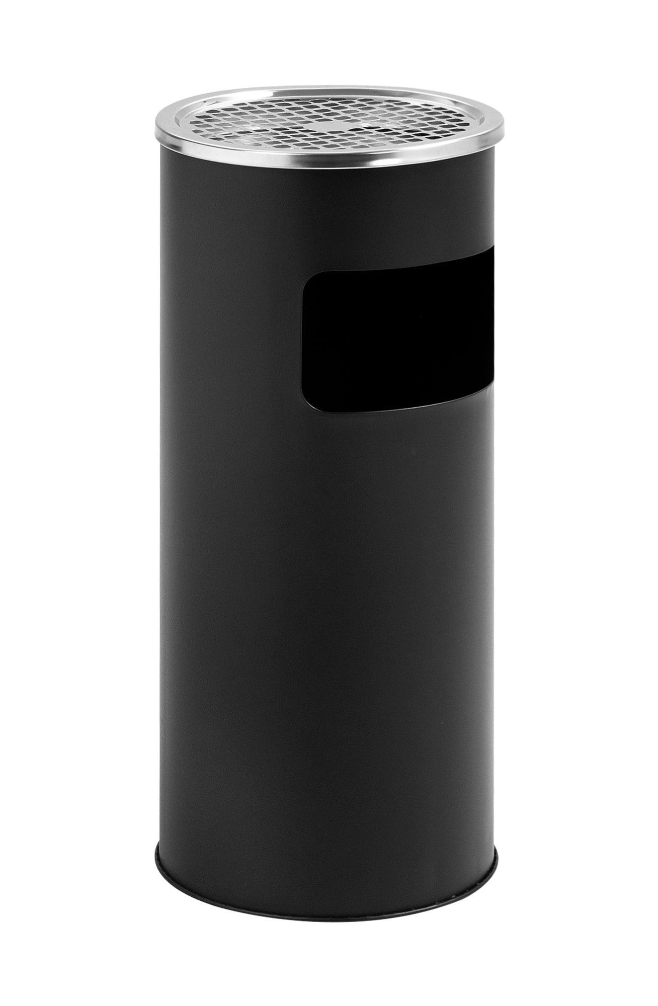 Posacenere 2 In 1 Da Terra In Acciaio Inox Per Esterno Con Gettacarte Rotondo O Rettangolare Con Secchio Cestino Professionale Gettacarte Spazzatura Casa Ufficio Bar Ristoranti Pattumiera Sigarette - Mod1Nero