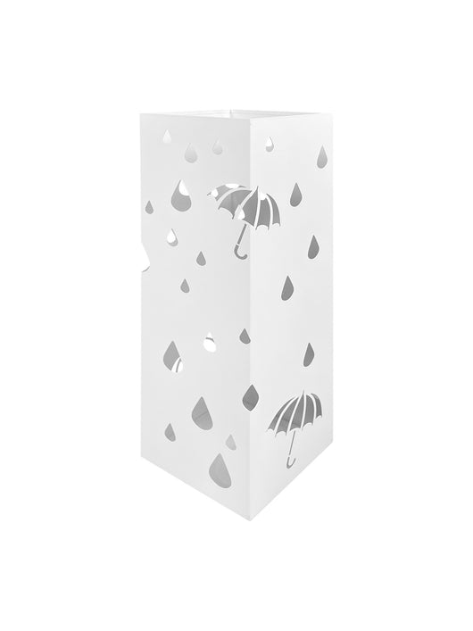 Portaombrelli Interno Esterno  Elegante in Metallo Con Ganci Per Ombrellini Design Moderno Modello 2 Bianco