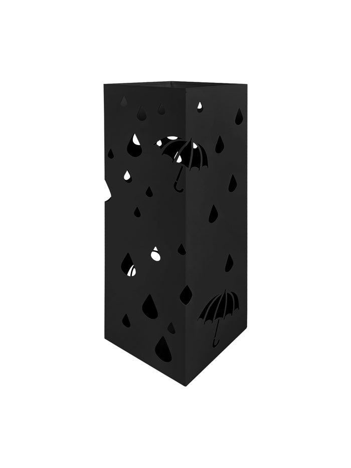 Portaombrelli Interno Esterno  Elegante in Metallo Con Ganci Per Ombrellini Design Moderno Modello 2 Nero