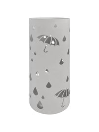 Portaombrelli Interno Esterno  Elegante in Metallo Con Ganci Per Ombrellini Design Moderno Modello 3 Grigio