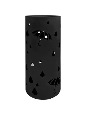 Portaombrelli Interno Esterno  Elegante in Metallo Con Ganci Per Ombrellini Design Moderno Modello 3 Nero