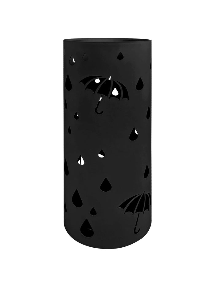 Portaombrelli Interno Esterno  Elegante in Metallo Con Ganci Per Ombrellini Design Moderno Modello 3 Nero